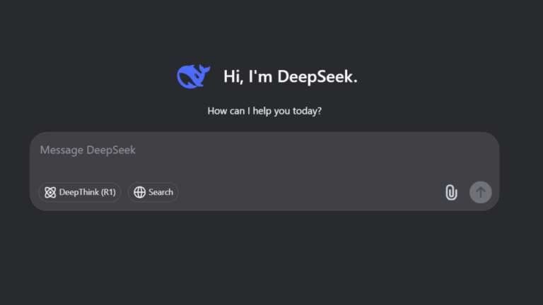 A visual representation of DeepSeek's AI technology, showing data processing and neural network models.